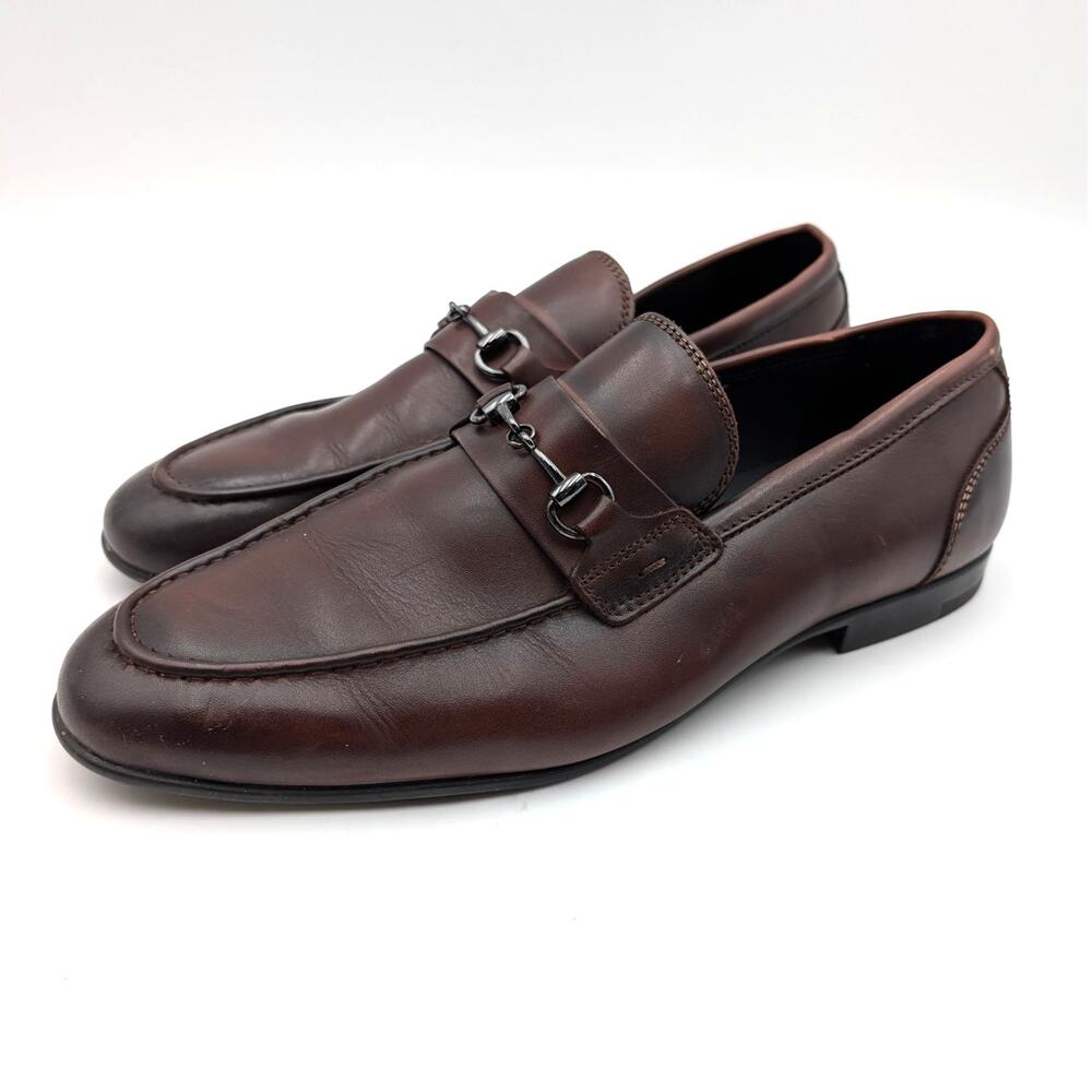 Nordstrom Cooper Bit Loafer Shoes Slip-On Men's Brown Leather Size US10M EU43